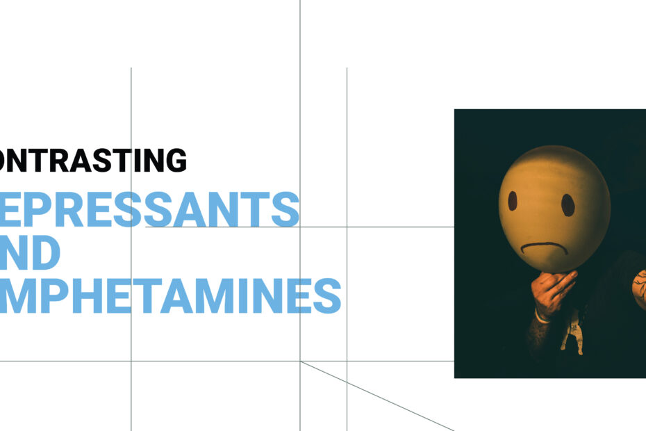 Contrasting depressants and amphetamines: Image of person holding sad balloon, representing drug effects on mood.