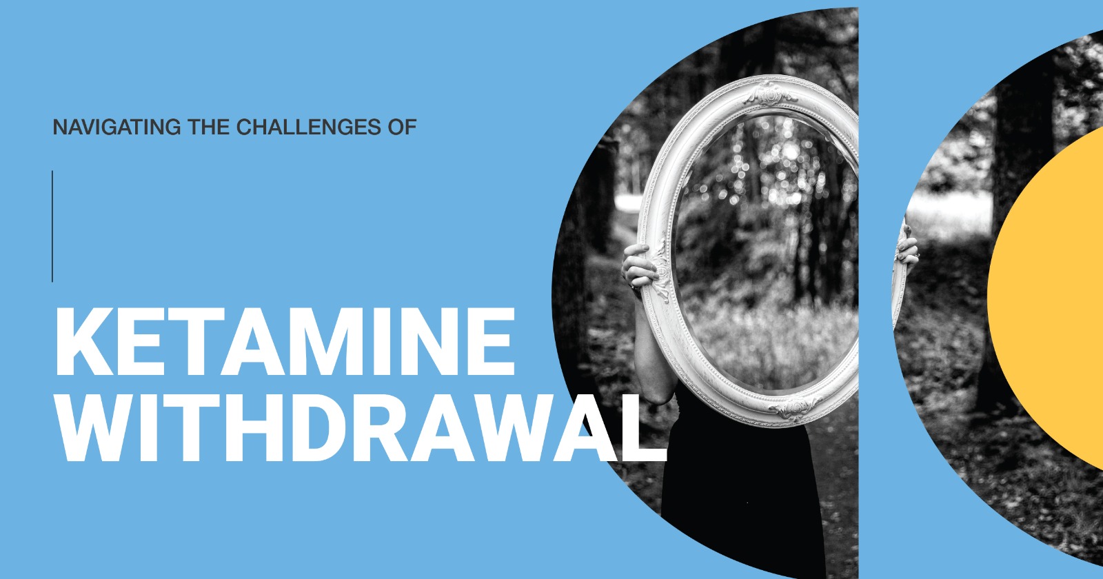 Ketamine withdrawal challenges: Person holds frame showing nature, concept for ketamine addiction recovery and treatment.